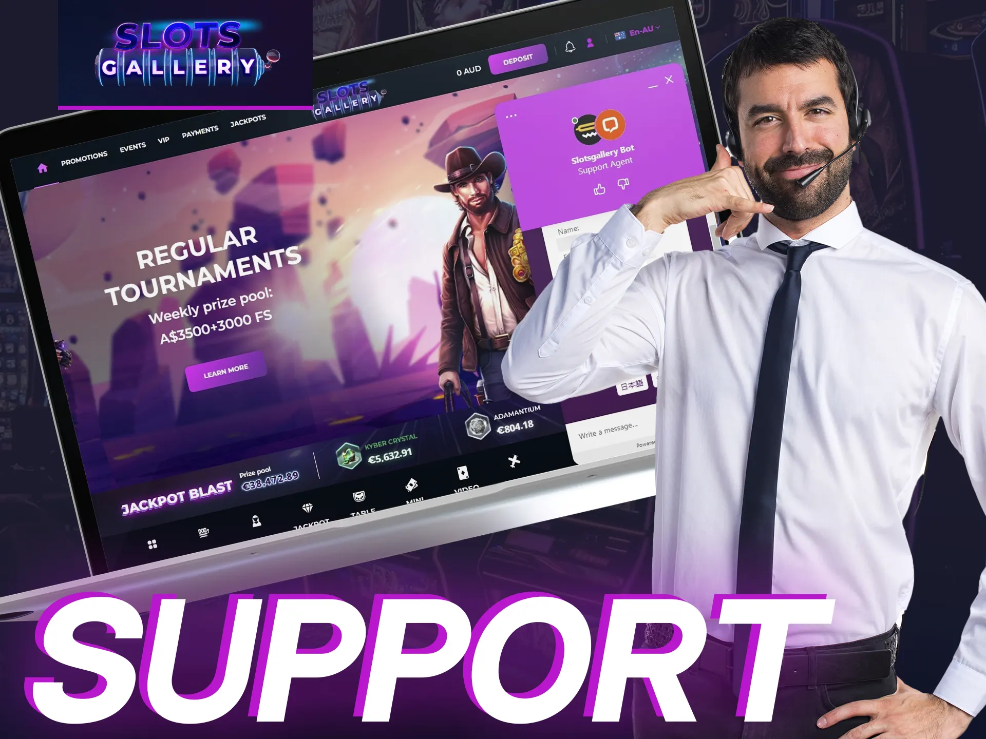 Slots Gallery support will help you to solve any problem you`re facing.