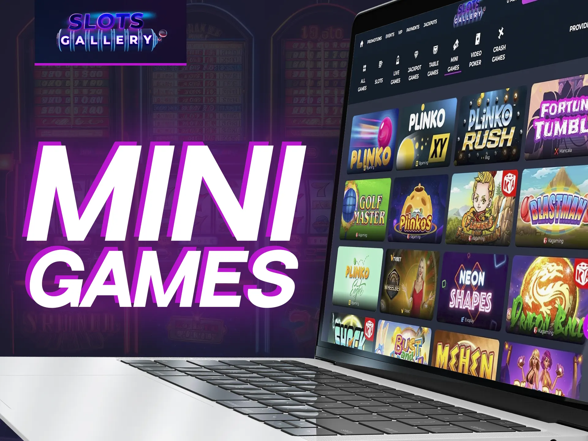 Enjoy quick, simple Mini Games at Slots Gallery casino.