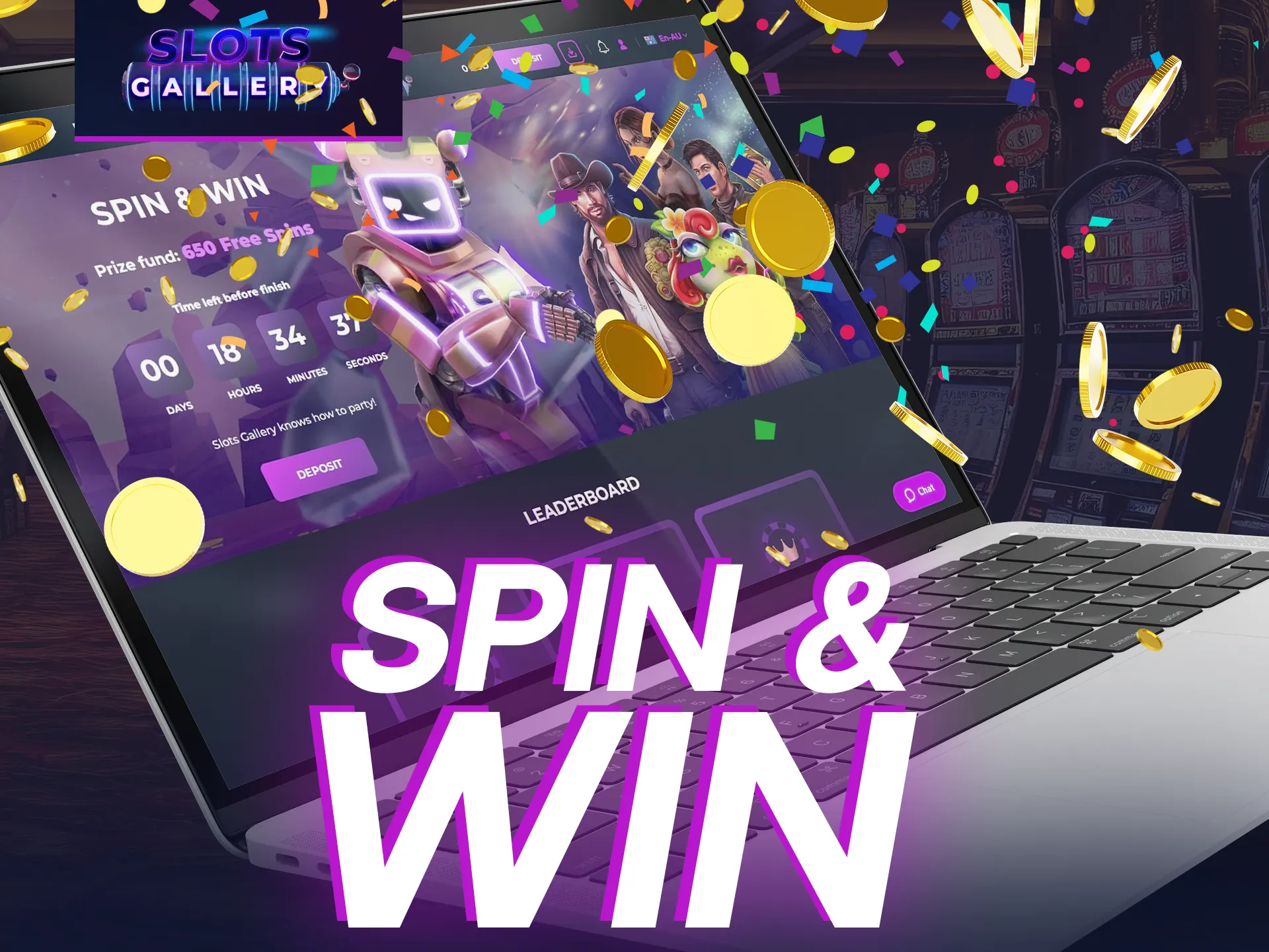 Participate in Spin and Win tournament for 650 free spins.