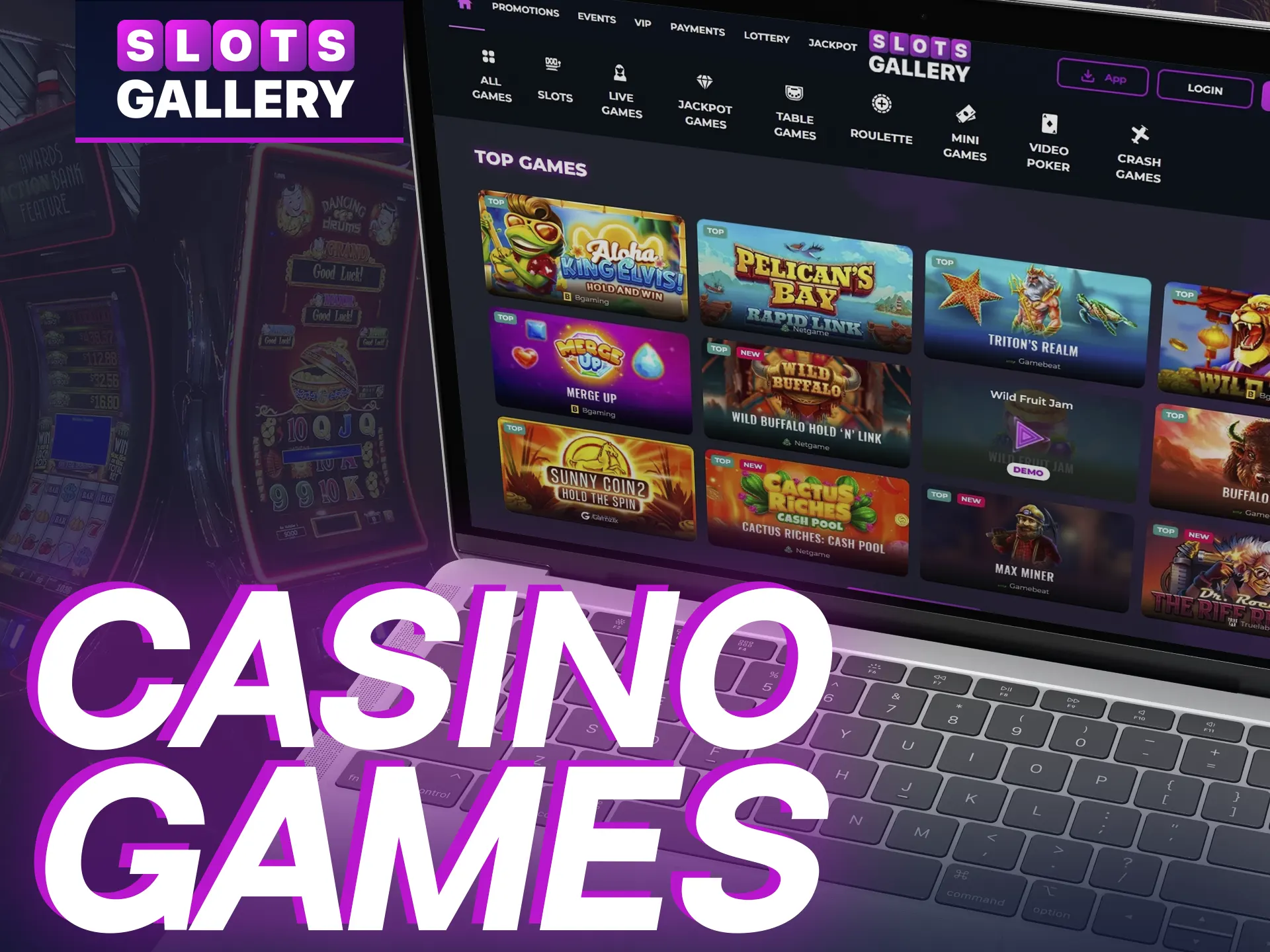 Slots Gallery offers 9500+ games with various categories.