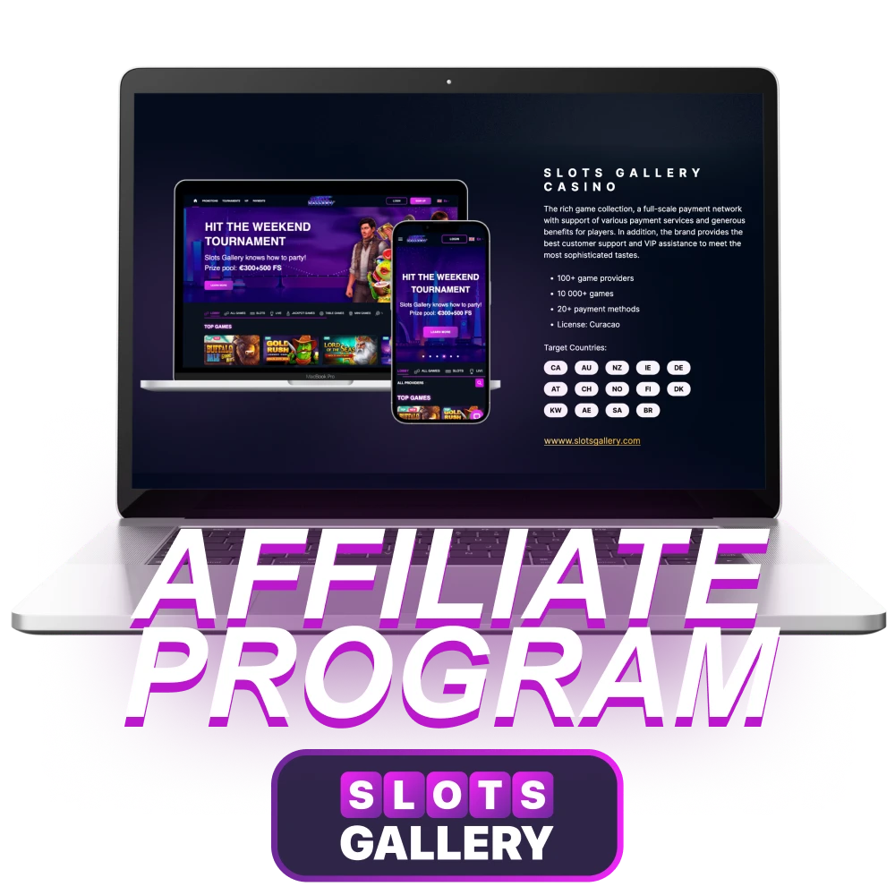 What is an affiliate program in the online casino Slots Gallery.
