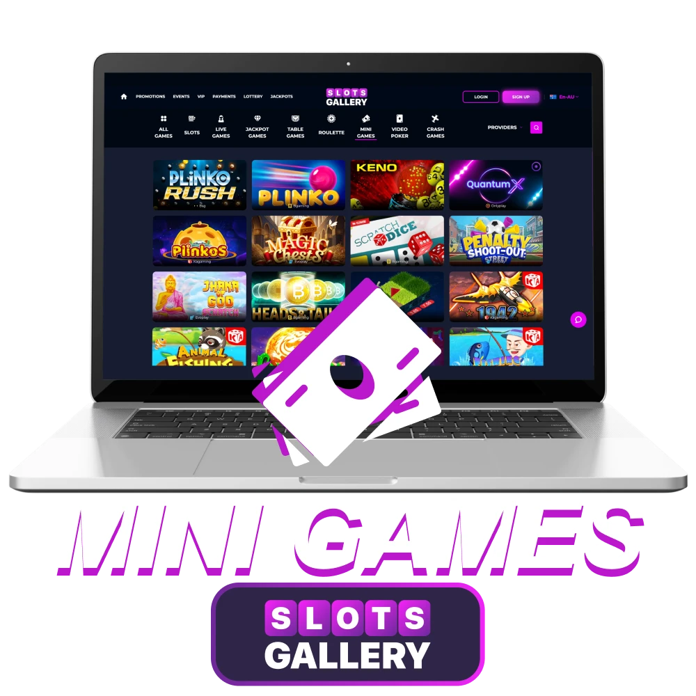 What are mini games in the online casino Slots Gallery.