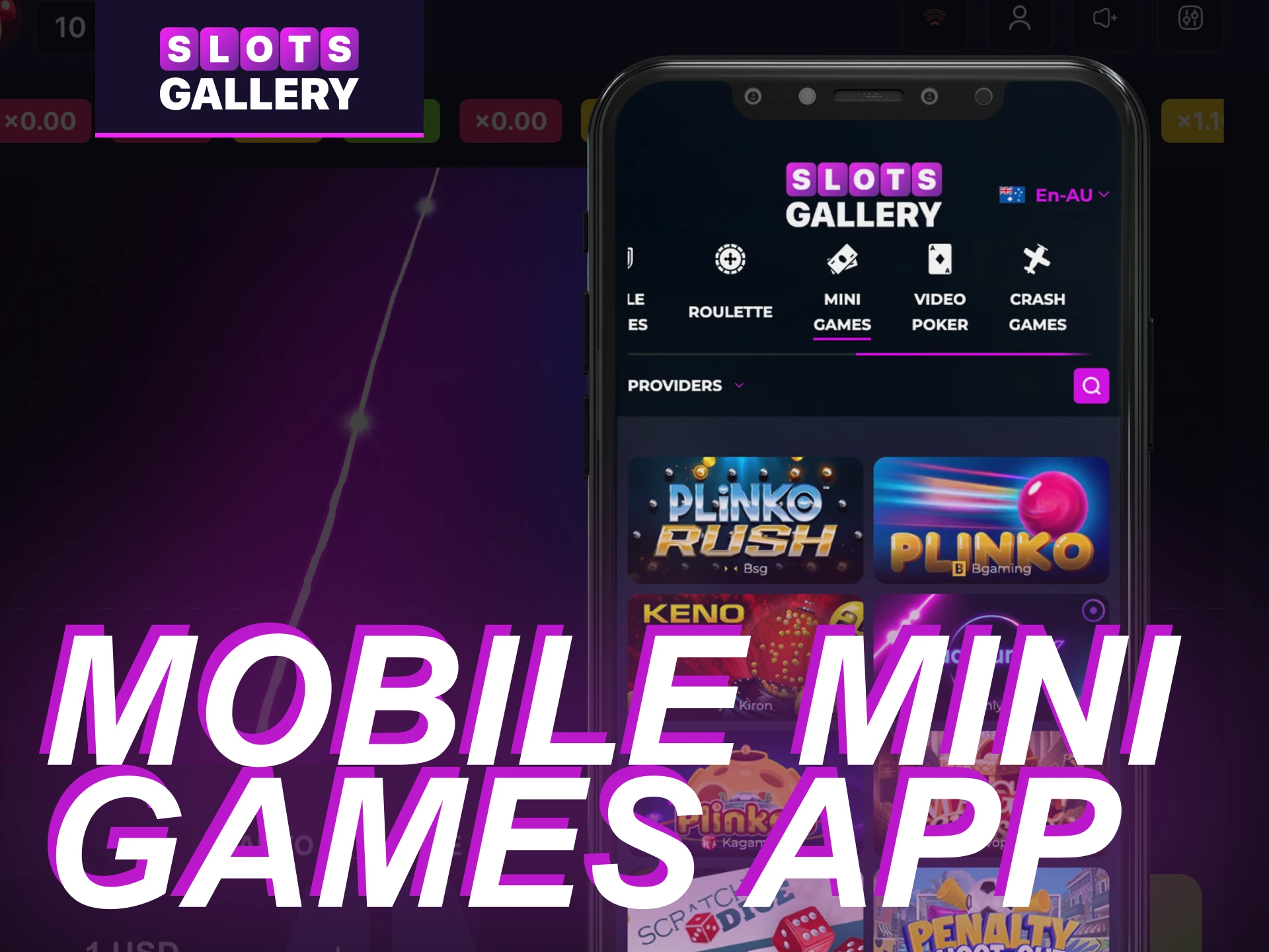 Are there mini-games in the application on the phone at the online casino Slots Gallery.