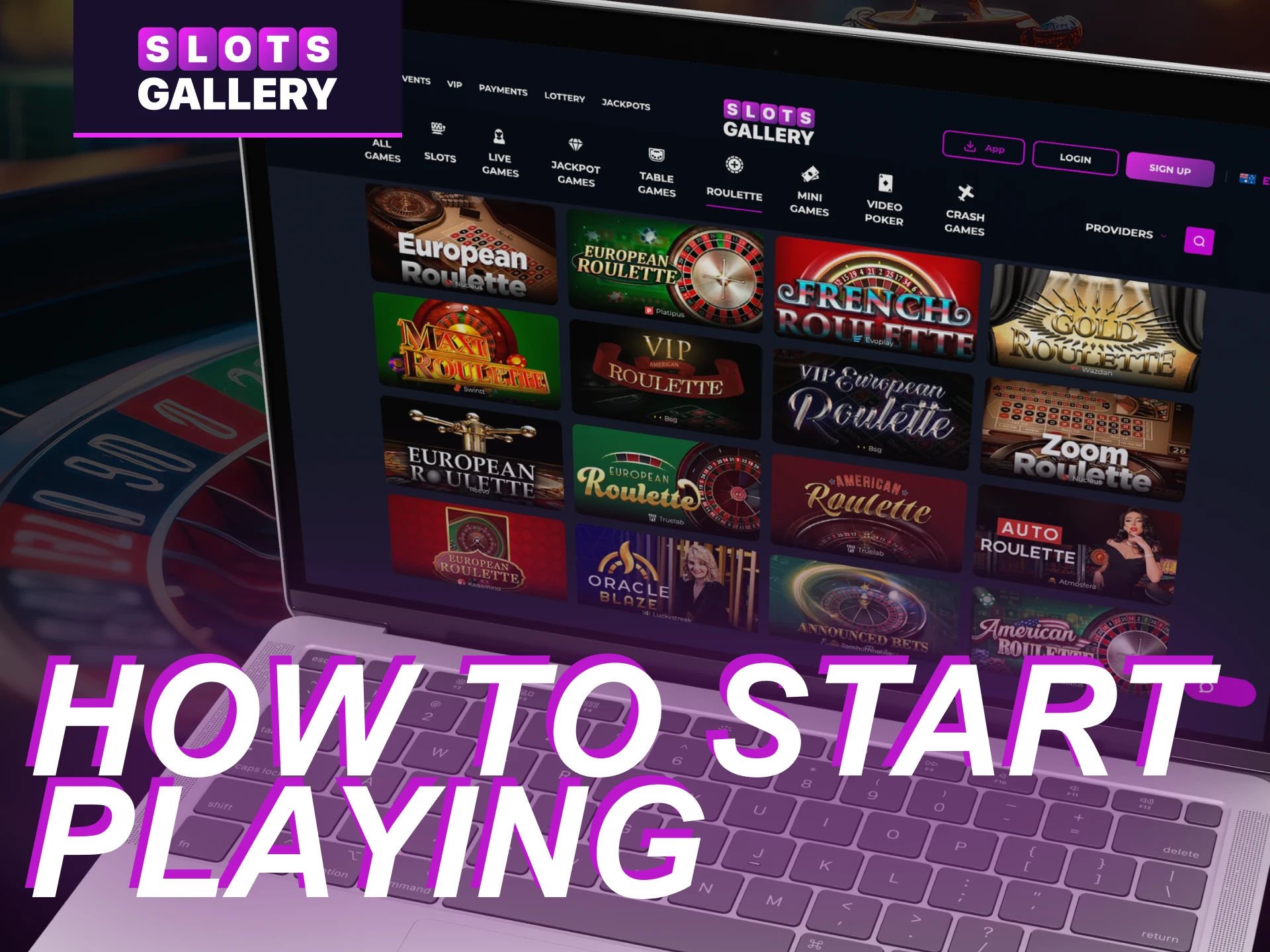 Instructions for players on how to start playing roulette games are available in the online casino Slots Gallery.