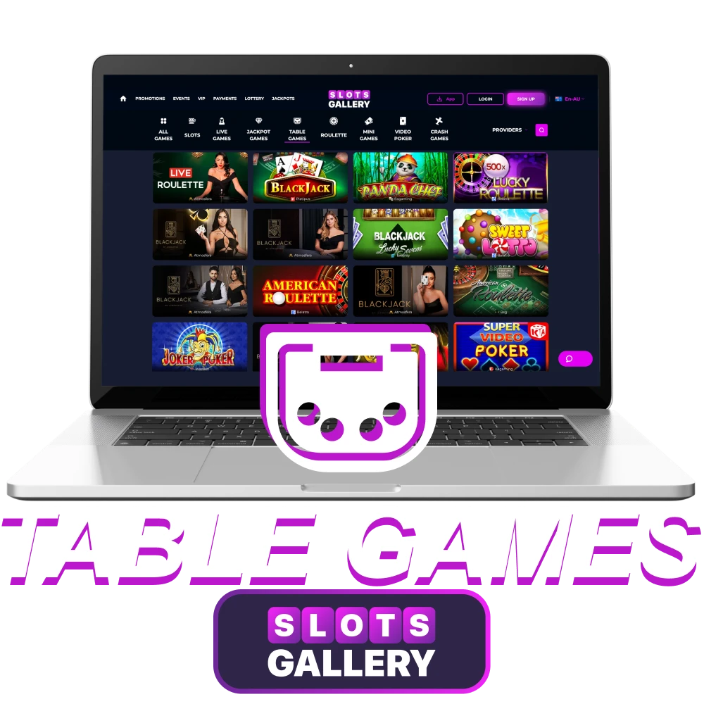 Are there table games at the Slots Gallery online casino.
